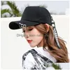 Cappellini da baseball Moda Anello in ferro Donna Uomo Cappelli Regolabile Nero Bianco Stampa a colori Graffiti Berretto da baseball tutto abbinato per uomo Donna St Dhiid