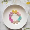 Perles d'espacement rondes en plastique acrylique Lucite, en résine, amples, adaptées au bracelet à breloques pour collier de bijoux à faire soi-même, 10 pièces/lot, livraison directe Dh4Hg