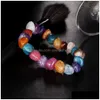 Perlen Colorf Naturstein Armbänder für Frauen Männer Heilung Regenbogen Perlen Yoga Elastizität Armreif Mode Handgemachte Schmuck Geschenk Drop De Dhwub