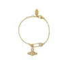 Empress Dowager Vivian Paper Clip Saturn Armband Full Diamond Mångsidig personlig modehantverk