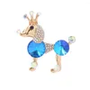 Brooches Fashion Rhinestone Crystal Poodle Versatile Sweater Coat Metal Pins Cute Animal Accessories Banquet Jewelry For Women