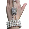 In Stock Ready to ship wedding accessory crystal Bridal Bracelet with ring hand chain258J