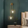 Vägglampa hem deco moderna koppar lampor för el villa dekoration nordisk klassisk korridor trappor guld färg sconce