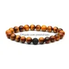 Perlé 8mm Diffuseur D'huile Essentielle Perles Bracelet Hommes S À La Main Lave Roche Oeil De Tigre Bracelet En Pierre Naturelle Pour Les Femmes Artisanat De Mode Jewe Dhdxz