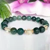 MG1486 Strand Nuevo diseño Pulsera de ágata de musgo y citrino Pulseras de piedras preciosas naturales Cristales curativos Pulsera Mala Regalos de yoga para 286P