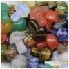 Party Decoration 2cm Mini Crystal Agate Semi -ädelstenar Diy Natural Rainbow Colorf Rock Mineral Mushroom For Home Garden Decorati Dhwsy