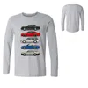 Divertente pila di W124 Classe E T-shirt da uomo Car styling T-shirt da uomo manica lunga Top tees Comfort Cotton automobile sportswear
