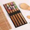 Outils de fabrication de sushis, Kit de sushis en bambou comprenant 2 tapis roulants, 1 palette, 1 épandeur, 5 paires de baguettes, nouveau