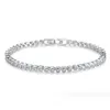 Ins Tennies Wedding Bracelet Luxury Jewelry 18K White Gold Fill Round Cut 5A Cubic Zircon CZ Diamond Single Gemstones Party Women Bangle For Lover Gift