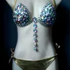 7 jasny kolor bikini set kobiety diamante karnawał stanik rhinestone seksowne nocne majtki festiwal noszenie stroju burning man q0705325J