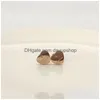Gold Heart Earring Women Stud Par Flanell Bag Rostfritt stål 10mm Piercing Body Jewelry Gifts For Woman Accessories Wholesale Drop Deliv