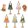 Hundkläder husdjur kjol blommig gasbind klänning båge katt katt prinsessan kläder valp för hundar chihuahua tunn sommar