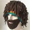 Ampla borda chapéus balde barba hobo cientista louco rasta caveman artesanal malha bonés quentes homens natal presente de halloween engraçado máscara gorros yg147 230915