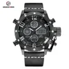 Reloj hombre GOLDENHOUR couro led relógio masculino casual exército alarme relógios esporte quartzo homem relógio de pulso à prova dwaterproof água masculino clock290k