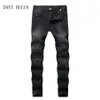 Schwarze zerrissene Jeans für Herren, schmale, dünne Löcher, Biker-Jeans, zerstörte Herren-Designer-Jogginghose, Hip-Hop-Straßenhose240a