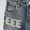 Designerjeans Frauen Denim Hosen Design Side Letter Straight Bein Hochen hohe Taille Fashion Jean Hosen Streetwear264l