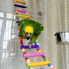 Autres fournitures d'oiseaux jouets animaux suspendus boules colorées escalade 1 pcs perroquets échelles avec jouets naturels bois