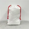 Natal dupla camada sublimação em branco santa sacos diy saco de cordão personalizado presente bolso transferência calor natal