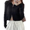 Women's Sweaters Women Knitted Cardigan Lightweight Coat Stylish Knit Double-head Zipper Hooded Long Sleeve For Spring