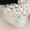 Fashion Luxury Crystals Rhinestone Wedding Shoes Size 12 cm High Heels Bridal Shoes Party Prom Women Shoes 208t