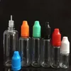 500pcs E liquide PET compte-gouttes avec bouchons colorés à l'épreuve des enfants longs conseils minces bouteilles d'aiguille en plastique transparent 5 ml 10 ml 15 ml 20 ml 30 ml 5 Tcgu