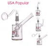 Atacado EUA Popular Bongos de Água de Vidro Hookahs Dab Rigs Tubo de Fumaça Garrafa Bongos de Vidro com Fumar 14mm Queimador de Óleo Banger Bowl