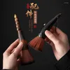 Brosses à thé en corne de bœuf de Style chinois, brosse de grande taille, Pot Portable pour la maison, cérémonie d'entretien, accessoires professionnels, 1 pièce