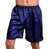 Sous-vêtements grande taille 5XL Satin hommes boxeurs sous-vêtements sexy confortable couleur unie Cool été hommes vêtements de nuit Shorts Hombre Cuecas262t