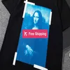 T-Shirt Mode Mona Lisa Porträt Definition Direkter Sprühdruck Loses Rundhals-Kurzarm-T-Shirt Weiß GPGS277s