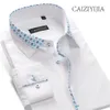 Camicie eleganti da uomo CAIZIYIJIA Camicia da uomo stampata floreale Designer manica lunga Marchio di moda Abbigliamento Bianco Camisa Masculina202a