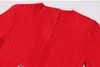901 XL 2023 Robe de piste de style Milan Robe d'été Col en V Manches longues Noir Rouge Marque Même style Empire Robe Femme Mode Mansha