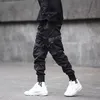 QNPQYX nuevos pantalones de moda para hombres cintas bloque de Color bolsillo negro pantalones Cargo Harem Joggers Harajuku pantalón de chándal Hip Hop Pants251p