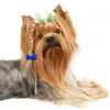 Vêtements de chien Clips de cheveux mignons Bows Faux Perle Décoration de tête pour animaux de compagnie Chat Chiot Épingles à cheveux Décor Accessoires de toilettage 230914