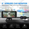 Video per auto Jansite 5 Monitor Telecamera per retromarcia Digitale 1080P Sistema di parcheggio automatico wireless Visione notturna Backup impermeabile Camer194H