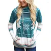 Sweats à capuche pour femmes Pull de Noël à capuche Streetwear Y2K Imprimé floral Sweat-shirts à manches longues avec poche 2023 Automne Hiver Haut décontracté
