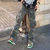 Men's Pants Wide Leg Cargo Pants For Men Fashion Camouflage Side Pockets Sports Joggers Women Retro Casual Loose Flared Trousers L230915