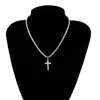 Pendant Necklace Men's and Women's Hip Hop Cross Pendant 4mm Zircon Tennis Chain Gold and Silver Hip Hop Fashion Jewelry