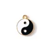 Charms 5st 11x14mm emalj tai chi hängen för halsband örhängen diy gör yin yang handgjorda smyckesfynd