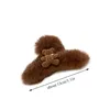 Women Plush Hair Claw Faux Rabbit Fur Hair Clip Soft Faux Fur Barrettes Fashion Hairpin Flocked Bear-shape Hair Accessories