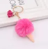 Key Rings Faux Fur Ice Cream Pendant Chain Cute Cartoon Keychains Plush Furry Bags Hang Cone Cartassel Keyring Creative Gift Drop Deli Dhpbv