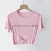 Ensembles actifs Femmes Modal Yoga Tenues D'été Chemises De Course Filles Sport À Manches Courtes T-shirts Dames Décontracté Vêtements De Sport Pour Adultes Gym Exercice Fitness WearL230915