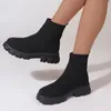 Designer Fashion Women Socks Boots Solid Color Platform black pink purple Slip On womens Knit Ankle Boots breathable trainers size 35-43