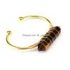 Bracelets de charme En gros Mtiple Forme Heaxgonal Lune Tiger Eye Bracelet Fil Warp Pierre Naturelle De Guérison Pour Les Femmes Drop De Dhgarden Dhf3Z