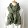 Scarves Linen Cotton Tassel Scarf Men For Japanese Style Bufandas Solider Color Spring Autumn Warm Soft Kroean 230914