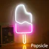 Dekoracja imprezy LED Neon lekkie akrylowe przezroczyste opłacalne lampa lampa popsicle Play Room Decor Decor Christmas Prezenty 309Q