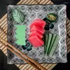 Dekorativa blommor sushi gräs bladplatta sashimi dekoration lämnar dekorationer falska dekor japansk baran skål prydnad grön konstgjord