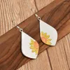 Dangle Earrings Fashion Creative Sunflower Pattern Pendant Anniversary Party Gift