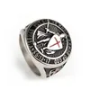 Solitaire Ring Knights Templar Crusader Emblem Masonic Cross Rings Jewel rostfritt stål guldröd emaljmän svärd sköld Efesier ar dhpvw