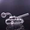 Gros narguilé verre Bong brûleur à mazout petit réservoir bécher fumer conduites d'eau percolateur Dab Rigash Catcher avec tuyau de brûleur à mazout de 30mm prix le moins cher DHL gratuit