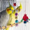 Outros suprimentos de pássaros brinquedos de papagaio-pássaro pendurado trituração balanço mastigar-pássaros escada sino brinquedos para periquitos conure mynah cockatiel macow coco